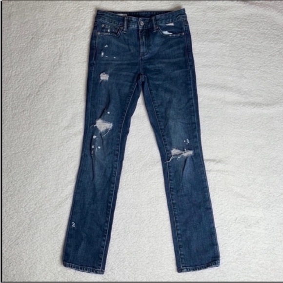 Gap Jeans Denim Ripped Distressed Paint splatter Size 24 x 27 custom - Picture 1 of 7